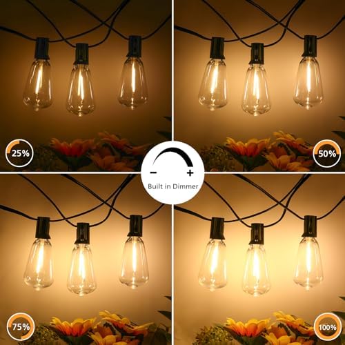 image for Brightever 3 Color in 1 LED Outdoor String Lights with Remote, 100FT E