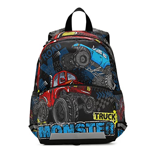 La Mejor comparativa de Telar lana infantil - los más vendidos. 29 Mochila infantil Monster Truck ligera para niños y niñas con clip para el pecho, Monster Truck Lane Track, Una talla, Mochilas tradicionales