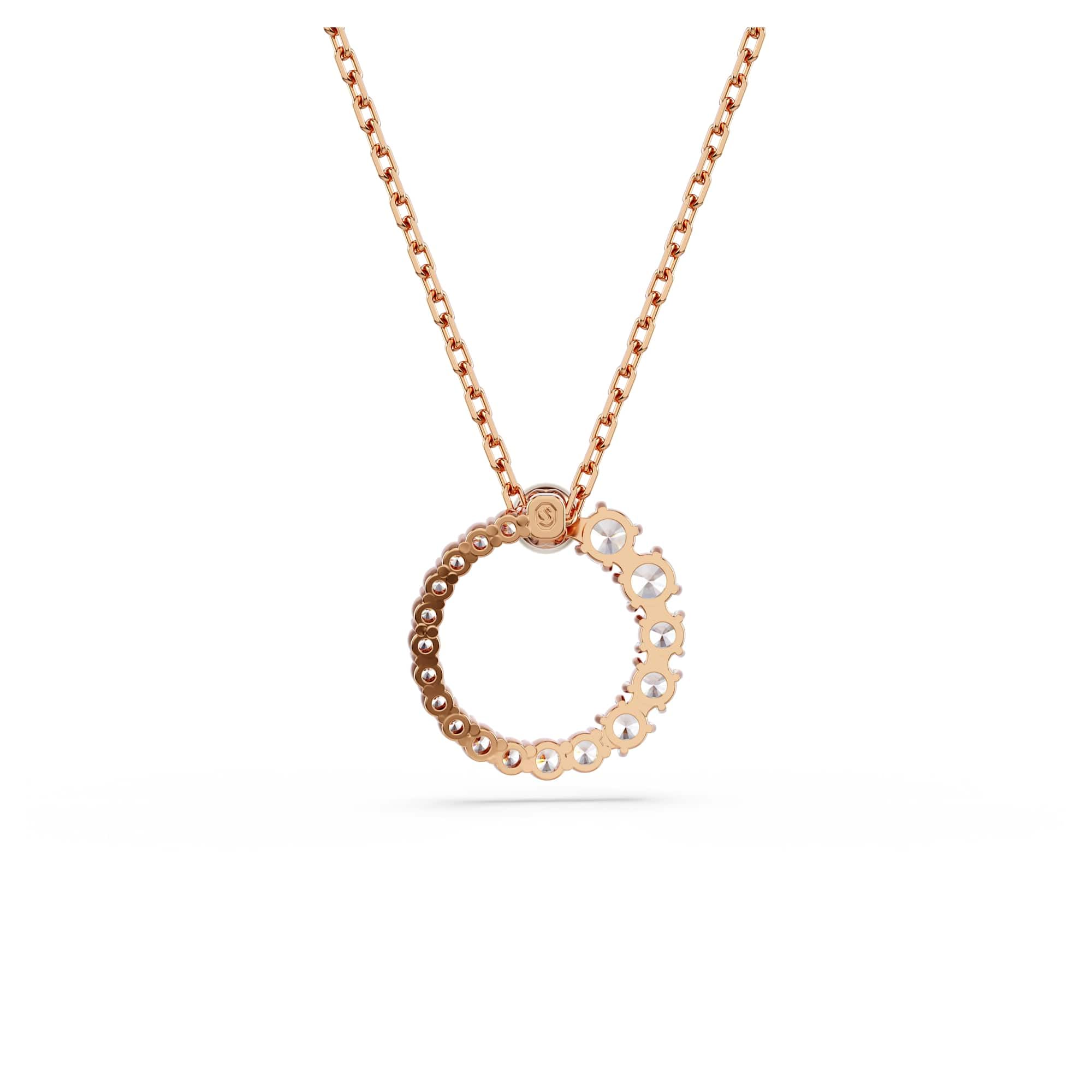 Swarovski Wisiorek Matrix, Kryształowa Perła, Szlif okrągły, Biały, Powłoka w odcieniu różowego złota