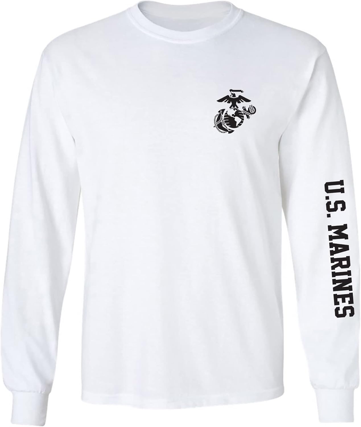 zerogravitee U.S. Marines Black Sleeve Print Adult Long Sleeve T-Shirt