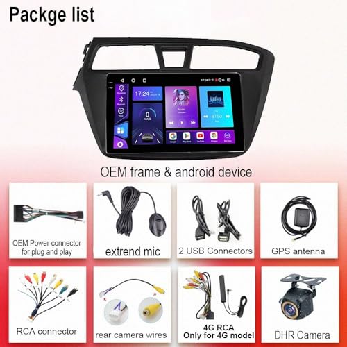 Radio de coche con Android Auto y WiFi para Hyundai I20 2014-2018 7