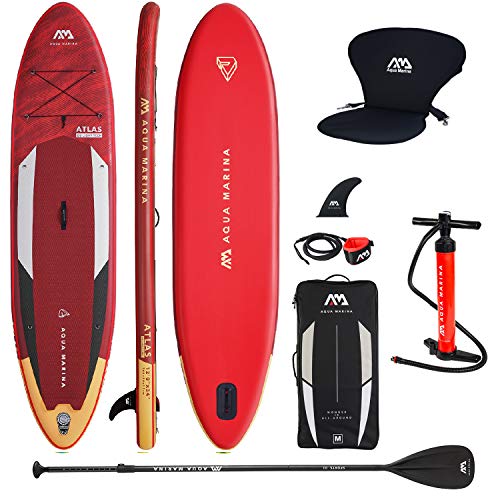 Aqua Marina Atlas Opblaasbaar supboard, stand-up paddle Aquamarina Atlas 2021, complete verpakking, 366 x 86 x 15 cm, met kajakzitting