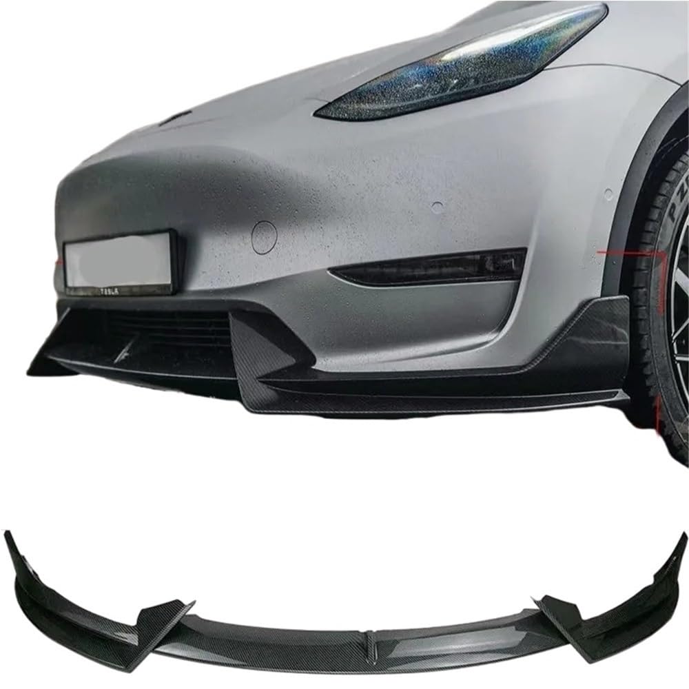 Przedni zderzak samochodowy wargi kompatybilny z Tesla Model 3 Model Y 2017-2025 podbródek dyfuzor Body Kit Spoiler deflektor akcesoria do tuningu części samochodowe(M3 Glossy CarbonLook)