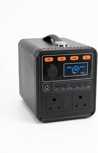1200w Portable Power Station with AC, DC & USB Outlets, LCD Display, Solar ready