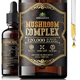 HERBALICIOUS Mushroom Complex Supplement – 8 Mushroom Blend for Focus, Memory & Immune Support – High Potency Mushroom Supplement with Lion’s Mane, Reishi, Cordyceps, Chaga – 4 fl oz