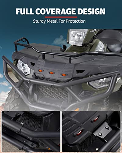 Atv Sportsman 570 Front & Rear Brush Guard Bumper Set,A & Utv Pro Heavy-Duty Steel Bumper Grille Guard Protector For 2014-2022 Polaris Sportsman Touring 570 450 H.o Accessories,2Pcs Black #TOP3