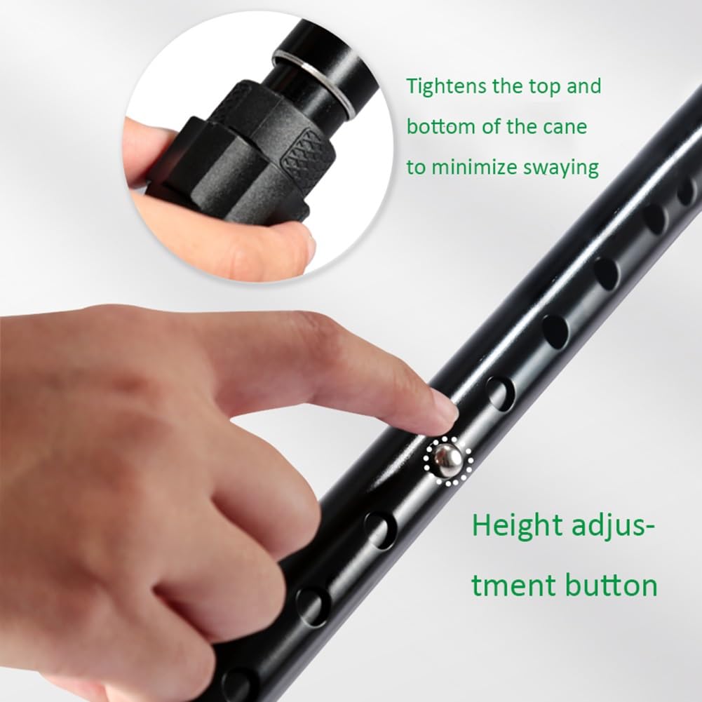 Muletas Plegables para Viajes, muletas de antebrazo Plegables para Adultos, muletas de Altura Ajustable para Caminar (Color: 2 Piezas Negras)