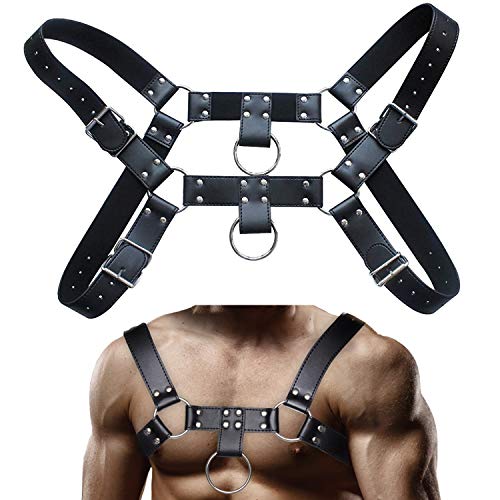 Men's Adjustable Leather Body Chest Harness Belt Shoulder Cage Belt Clubwear Costume
