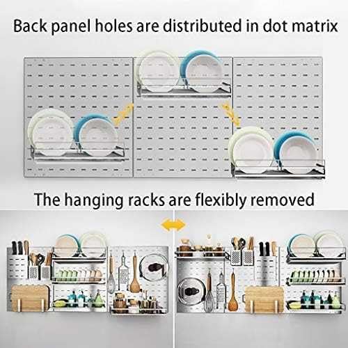 Miniatura 4 de Escurridor de platos de acero inoxidable para colocar sobre el fregadero, estante de almacenamiento de suministros de cocina, organizador montado en