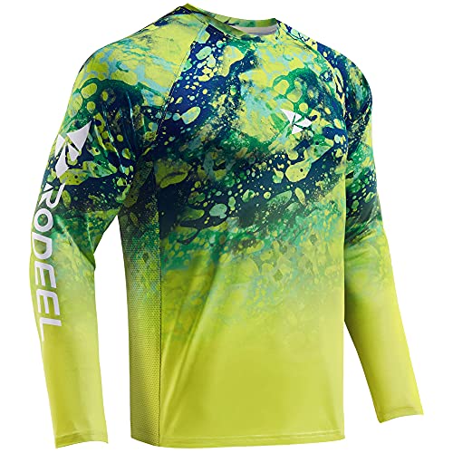 Rodeel UPF 50+ Long Sleeve Shirts for Men, Fishing Hoodie & Built-in Mask