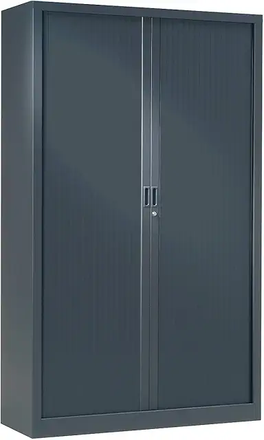 Armoire à Rideaux Pierre Henry 198x120x43 cm Anthracite - Meuble de Rangement