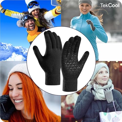 Image of TEKCOOL Winter Gloves for Men & Women with Touchscreen Finger Bike Winter Hand Gloves for Men Woolen Winter Gloves for Women Thermal Hand Gloves for Winter Warm Gloves Unisex