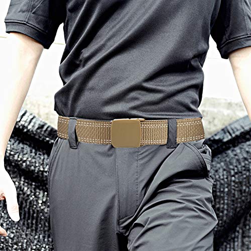 Image of Coobbar 3-Pack Nylon Canvas Belt Plastic Buckle Belt Travel Adjustable Nylon Web Slide Belt