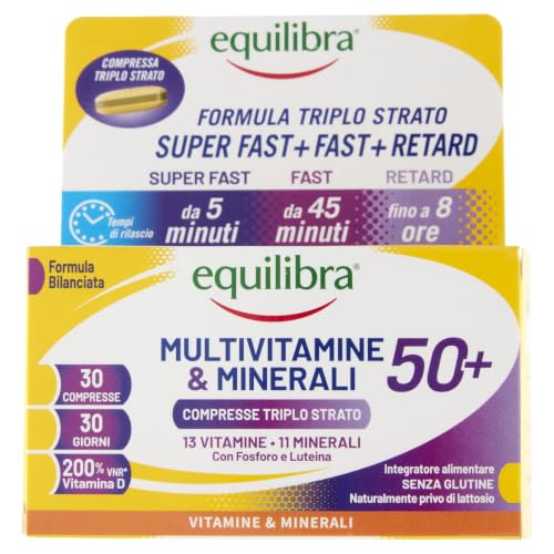 Equilibra Multivitamine e Minerali 50+ Rilascio 8 Ore, 30 Compresse