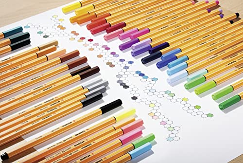 Fineliner - STABILO point 88 - 10 kleuren - standaardkleuren