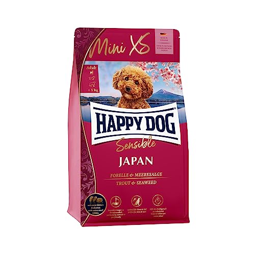 Happy Dog 60942 - Supreme Mini XS Japan Hähnchen mit Forelle - Hundetrockenfutter für sehr kleine Rassen - 1,3 kg Inhalt