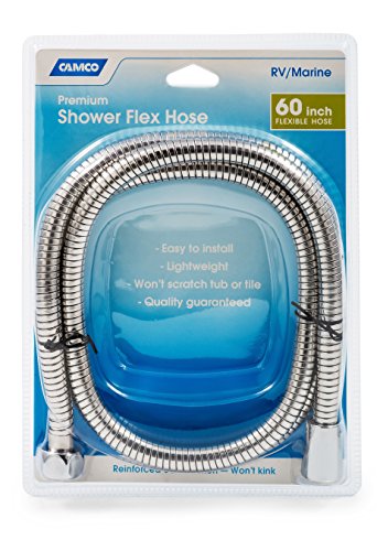 Camco 43716 Rv/Marine 60" Flexible Replacement Shower Head Hose (Chrome) #TOP1