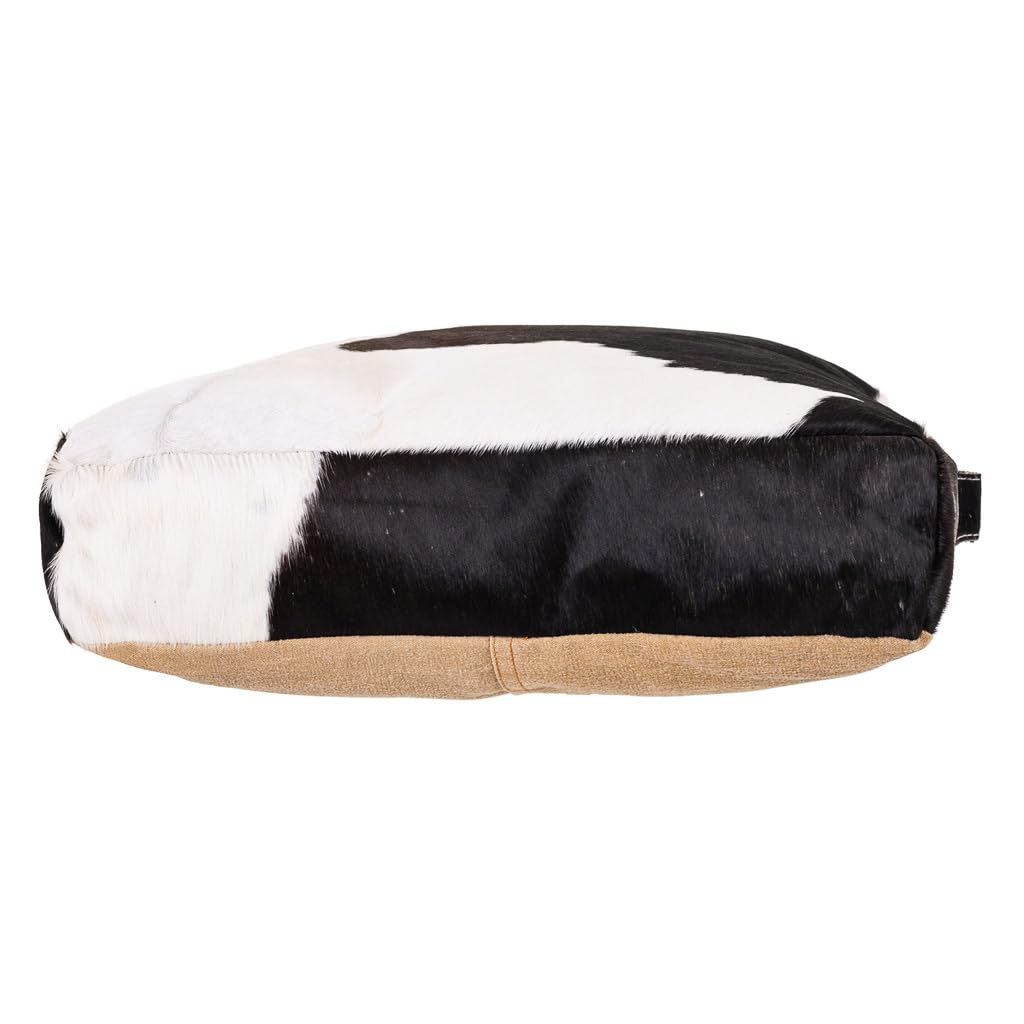 WANDERLUST DECO Cojin de Piel Negro/Blanco 48x10x48