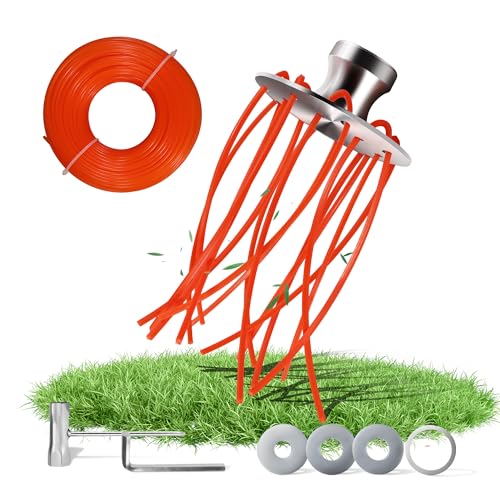 LADAMI Spazzola per diserbante per decespugliatore, spazzola per erbacce di alta qualità con 30 m di filo di nylon di alta qualità, dimensione foro 25,4 mm, decespugliatore spazzola per erbacce e