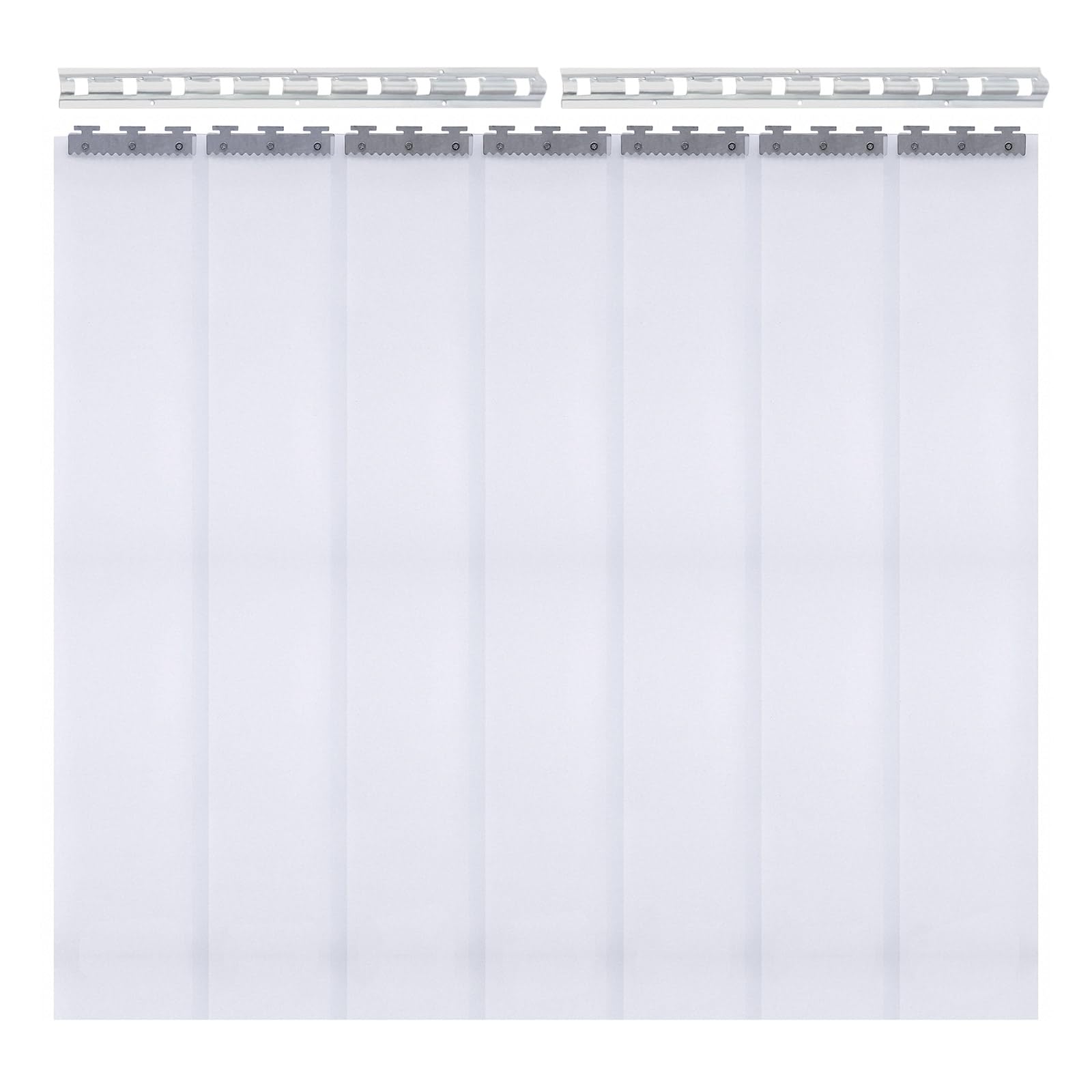 Levkitch Clear Pvc Strip Door Kit 7Pcs 200X18cm Pvc Strip Curtains For Warehouse, Supermarket, Factory, Garage, Toilet, Stairs