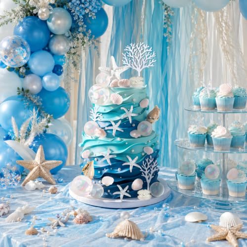 LEBERY Seashell Cake Toppers 30 Pcs Starfish Conch Beach Cake Decorations by LEBERY - Used condition - Image 3