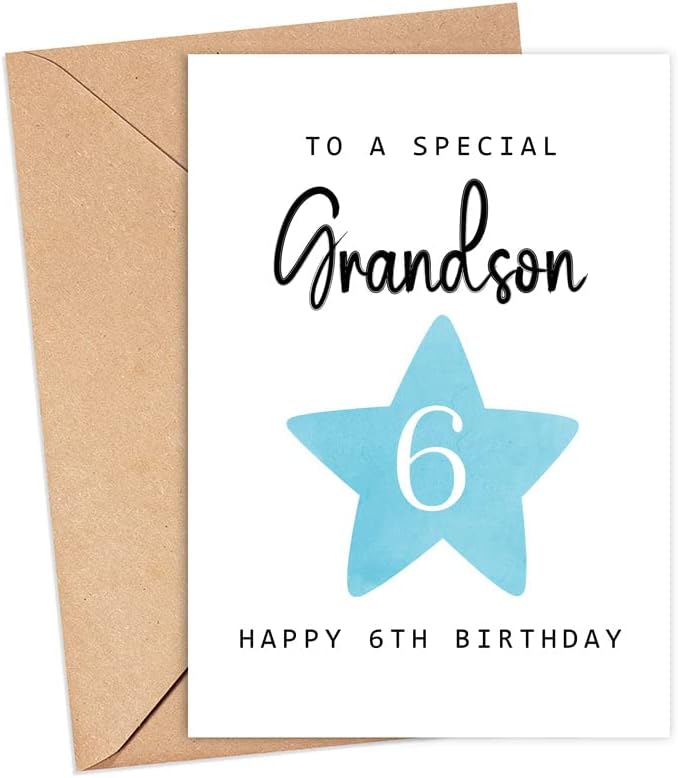 Amazon.com : MoltDesigns To A Special Grandson - Happy 6th Birthday ...
