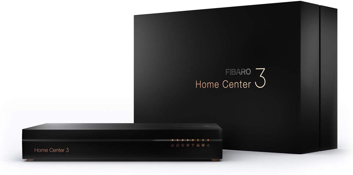 Home Center 3 / Z-Wave Plus Smart Home Hub, Smart Home Management System, FGHC3 EU UK Black