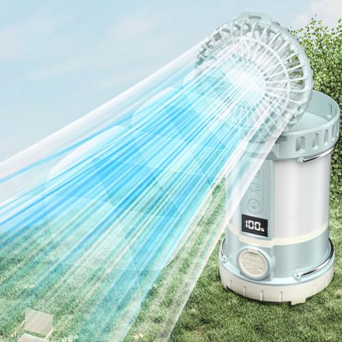 Linterna de camping recargable Luocute con ventilador ajustable de 120° e iluminación 360° 4
