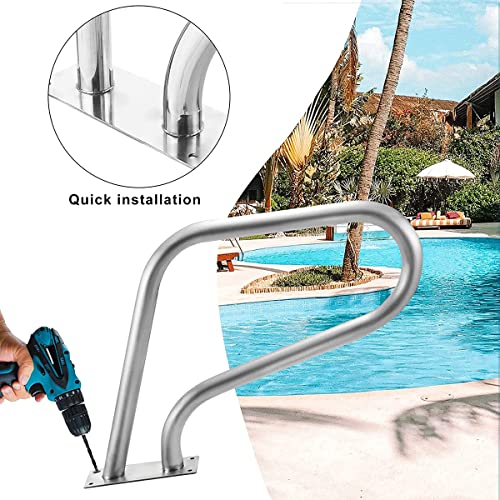 Barandal para escalera de piscina de acero inoxidable 22.4 pulg miniatura 5