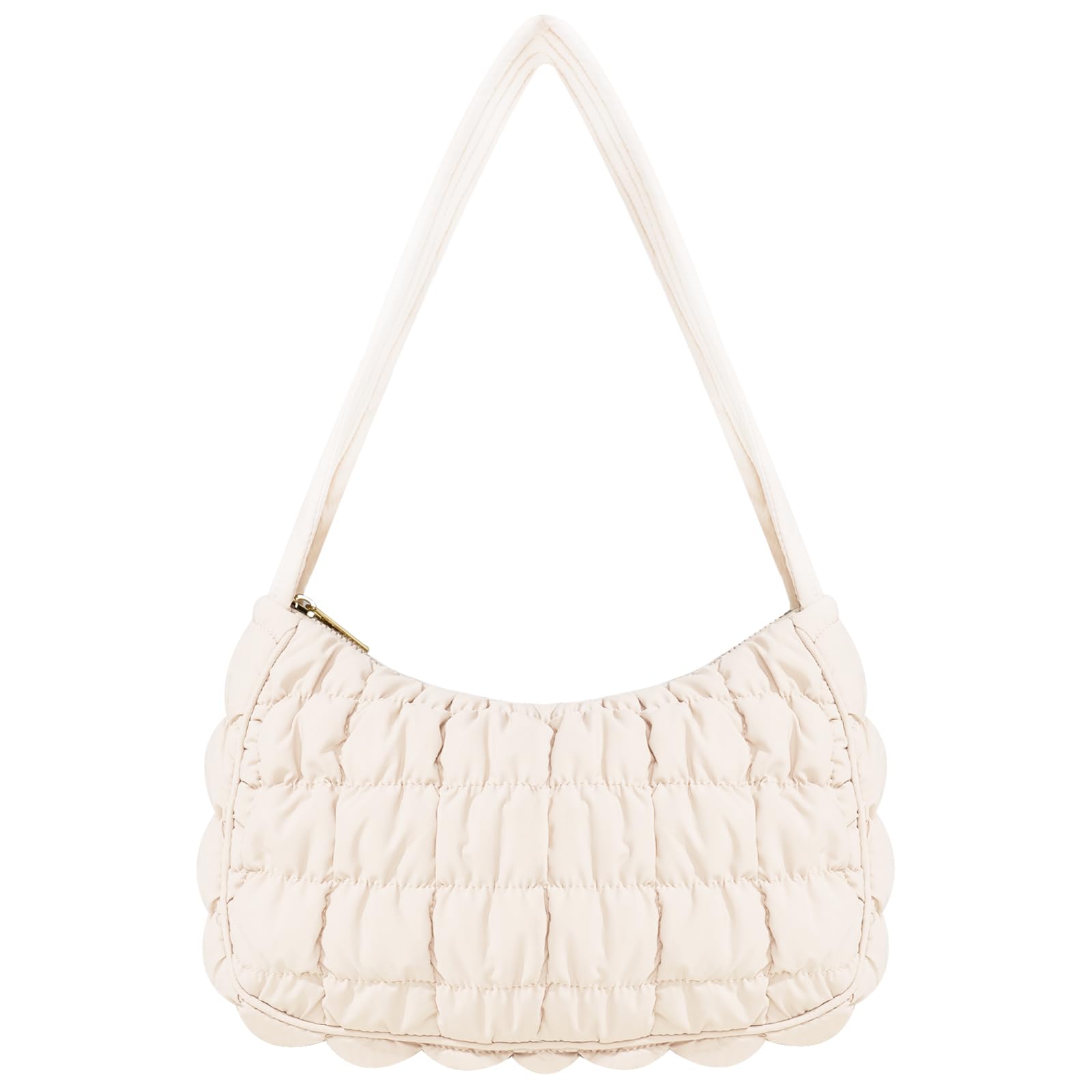 WOVTATOO Quilted Puffer Purse for Women Crescent Bag Small Puffer Shoulder Bag Puffy Hobo Bag