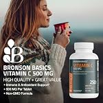 Bronson Vitamin C 500 MG Supports a Healthy Immune System & Antioxidant Protection, Non-GMO, 250 Vegetarian Tablets - Image 3