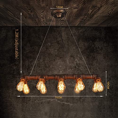 Lustre conduite d'eau industrielle design rétro chic 10 lampes de salon - 8
