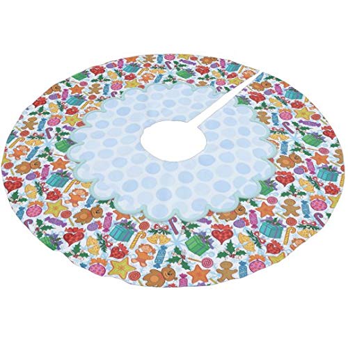 onepicebest Christmas Tree Skirt for Christmas Decorations, Toys and Treats Christmas Treeskirt Short Plush Tree Skirt, 36 Inch