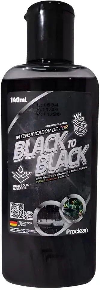 Black To Black Revitalizador de Mármore e Granito 140ml – Restaura Brilho, Realça a Cor e Renova Superfícies de Pedra