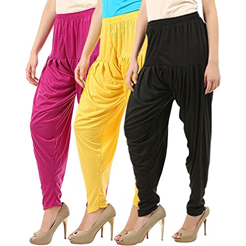 Image of Buy That Trendz Patiyala Pants for Women 3 Combo Patiyala Salwar Harem Viscose Bottoms Pants for Women