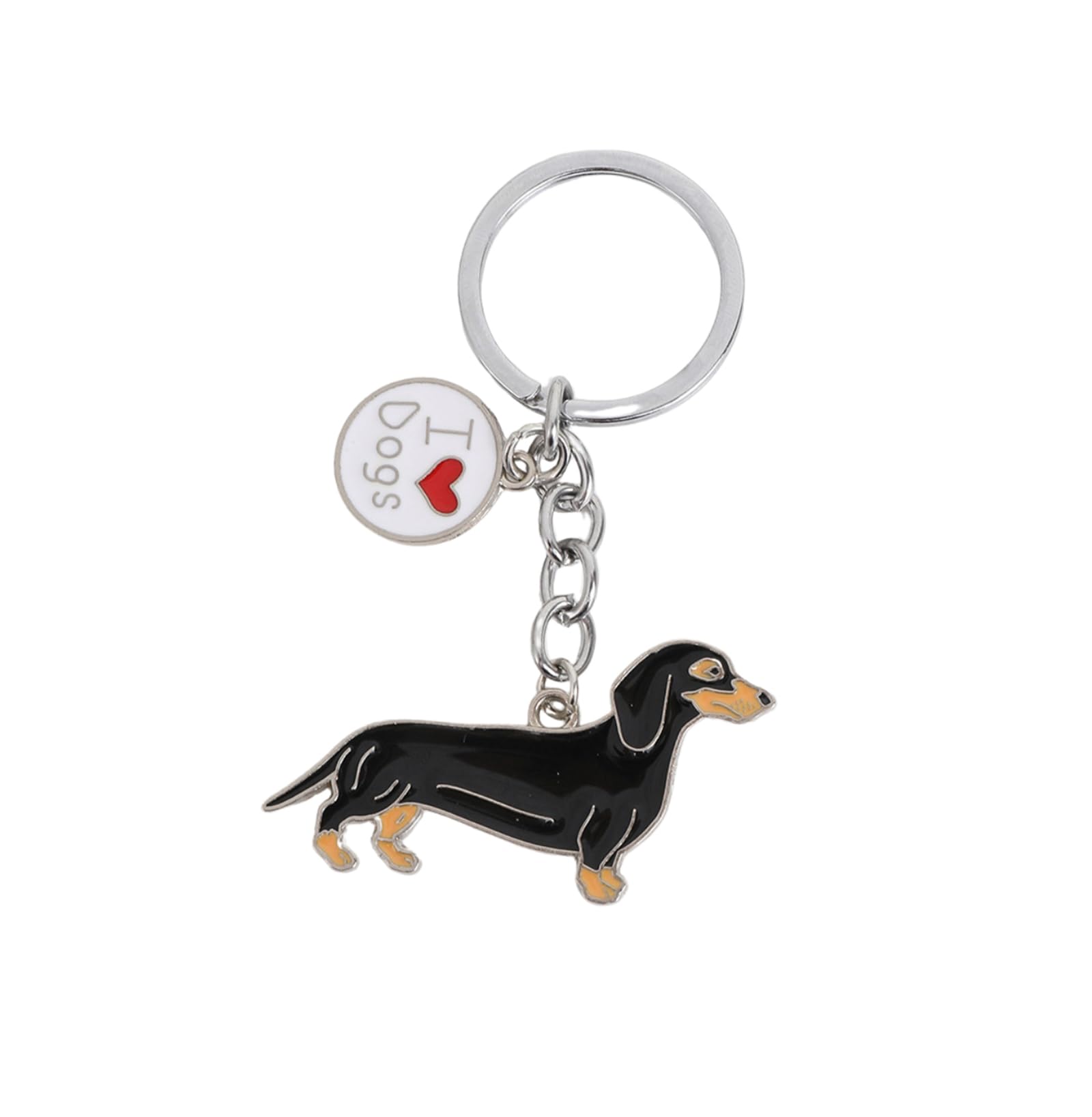 BT Bear Dog Keychain,Dog ID Tag Cute Metal Dog Keychain Keyring Keyfob Bag Charm (Dachshund)