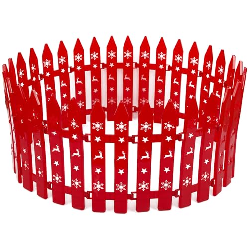 BOFUNX 24pcs Recinzione per Albero di Natale Recinzioni Decorazioni Natale Mini Recinzione per Giardino in Plastica Decorazioni per l'Albero di Natale Giardino Casa