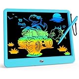 KOKODI 15 Inch LCD Writing Tablet with Anti-Lost Stylus, Erasable Doodle Board Colorful Toddler Drawing Pad, Car Travel School Games Toys for 3 4 5 6 7 8 Kids, Birthday Gift for Girls Boys Blue