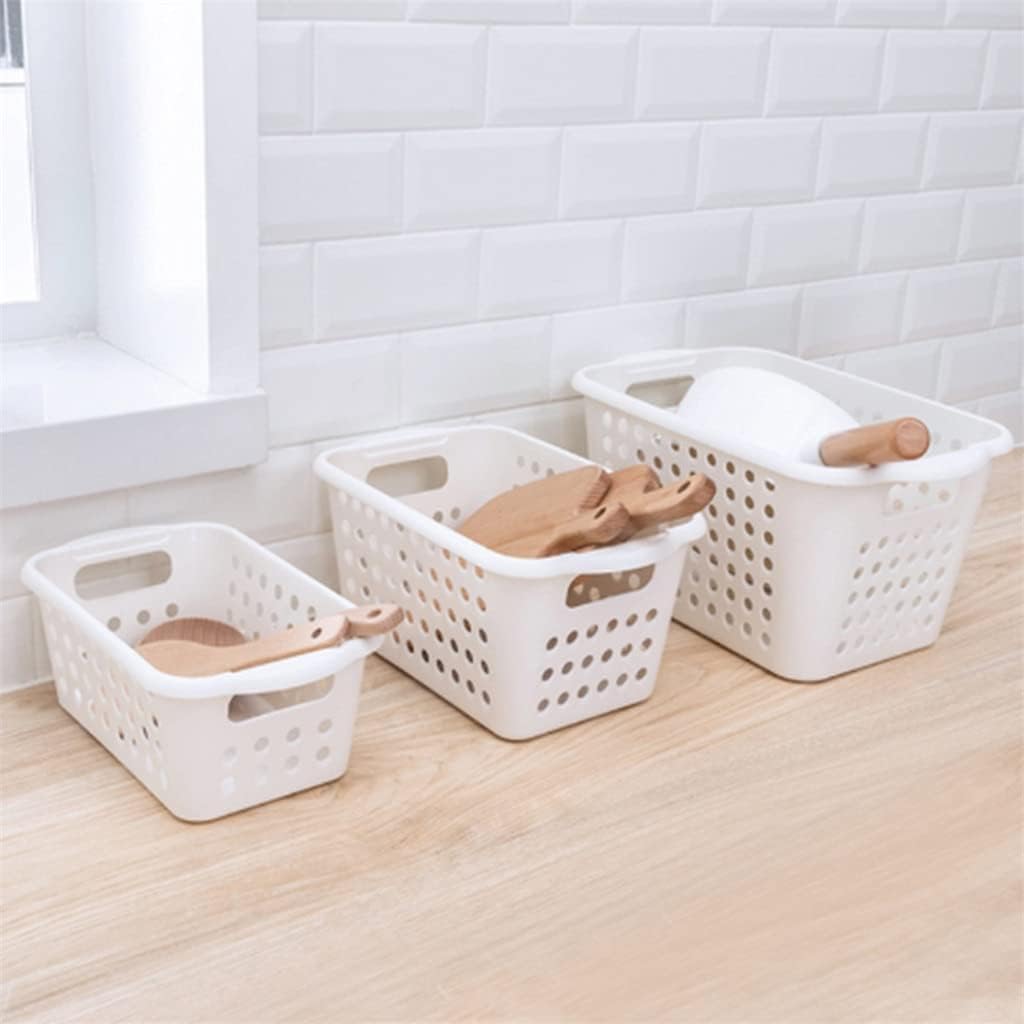 Picnic Basket Storage Basket Desktop Snack Storage Basket Kitchen Storage Basket Bathroom Storage Box Basket (Size : 34.5x22.5x17.5cm)
