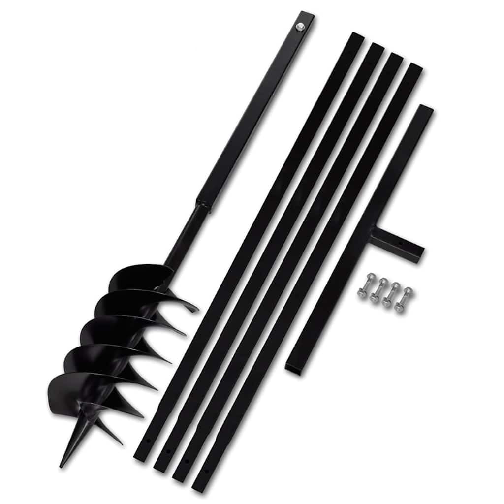 vidaXL Bêche et Tarière Manuelle 150 mm avec Rallonge 5 m Acier Sol Jardin