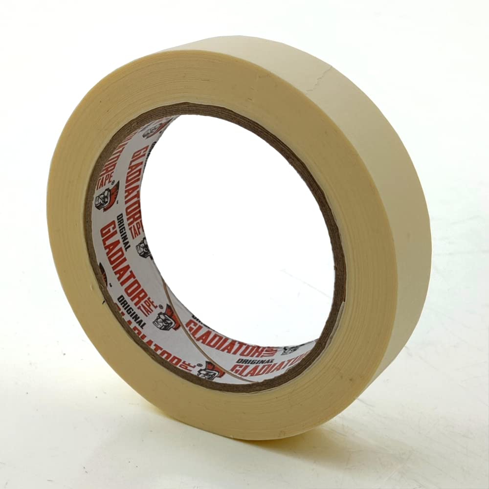 (Pack of 9) 25mm (1") Masking Tape for Auto Decorating, Painting, White, 25mm x 50M - Image 3