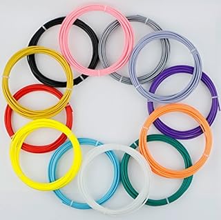 3asyglide PCL 3D Pen Filament Refills 1.75mm- Pack of 12 Different Popular Colors(16.4FT/5M Each) -Low Tempera