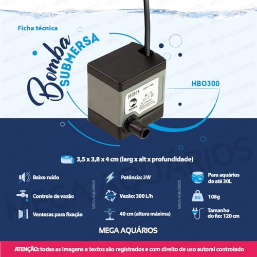 Bomba bombinha agua 300lh aquário fonte bebedouro gato betta -