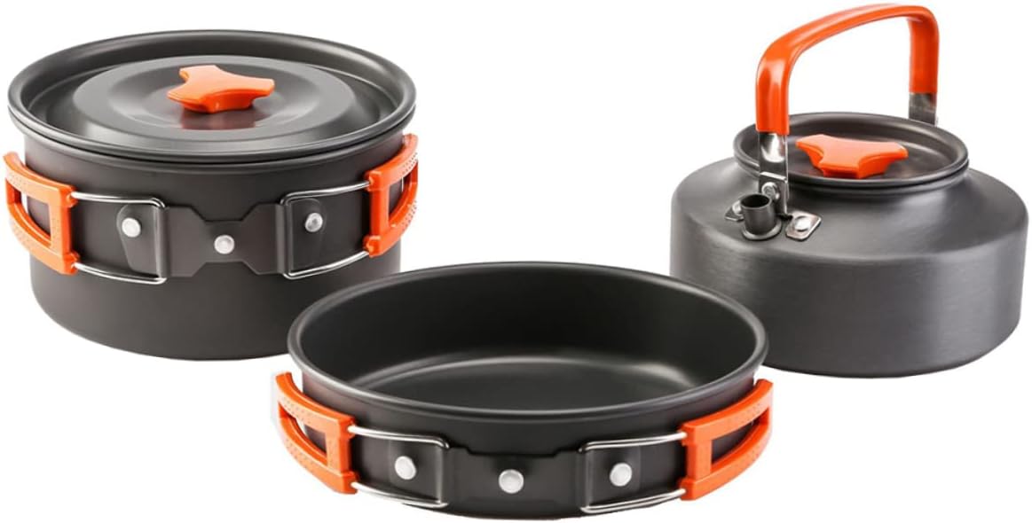 1 Set Portable Alloy Camping Cookware Outdoor Pot Pan for Hiking Picnics and Travel Durable Design for Cooking Every