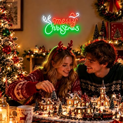 Image of Merry Christmas Neon Signs for Wall Decor, Christmas Led Sign