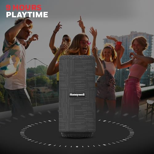 Image of Honeywell Suono P300 10W 5.3 Bluetooth Speaker,9H Playtime, Deep Bass,IPX 4,TWS Feature,Fast Charging,SD Card,USB,AUX,Built-In Mic and 52mm Drivers,2 Years Manufacturer Warranty - Black