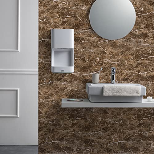 Papier peint autocollant imperméable marbre marron pour masquer les défauts
