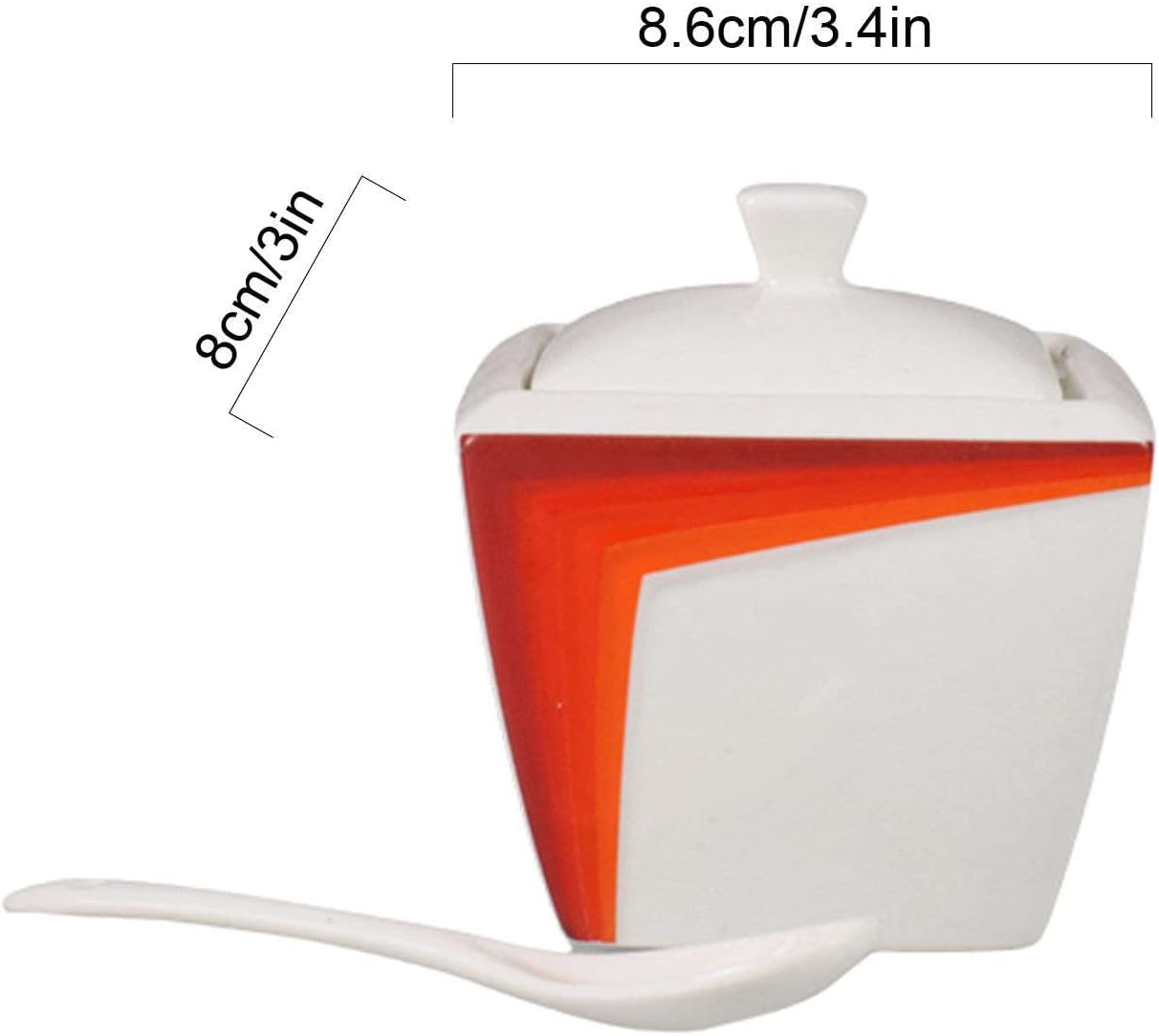 Sugar Bowl,Seasoning Canister, Ceramic Creamer and Sugar Sets, Cream and Sugar Pot, Creamer Jug Sugar Jar, Coffee Serving Set, Cream Pitcher -Red-Sugar Bowl (Color : Jars(Red,Sugar Bowl)