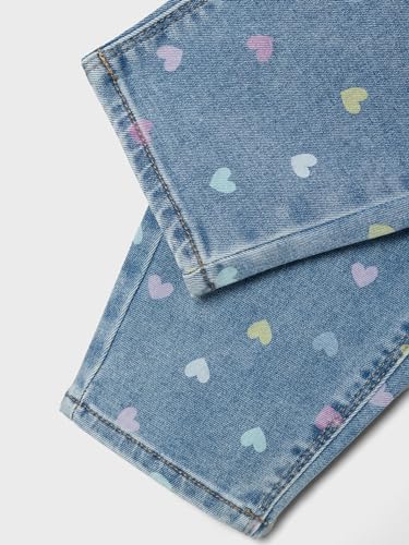 Name IT Mädchen Nmfbella Mom Shaped Jeans 3555-On Noos, Medium Blue Denim, 80 EU