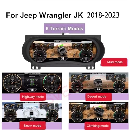 Image of 12.3 inch Digital Dash Instrument Cluster for Jeep Wrangler JL /Gladiator 2018-2023 Car Odometer Dashboard Cluster Virtual Cockpit Plug&Play,Non-Destructive Install,OTA Upgrade